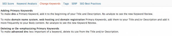 Scribe SEO Change Keyword tab