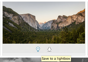 Saving to a Shutterstock lightbox