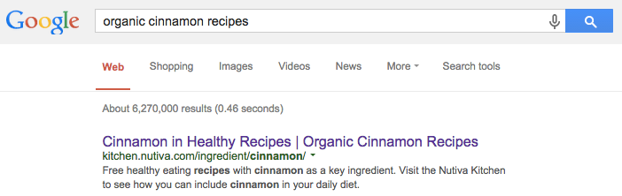 organic cinnamon recipes as an example of optimizing a taxonomy term