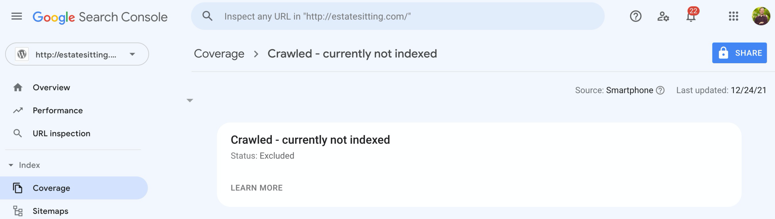 Crawled - currently not indexed issue in Google Search Console